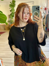 Curve + Holly Scoop Hem Top in Black