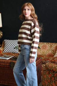 Leslie Brown & Cream Striped Long Sleeve
