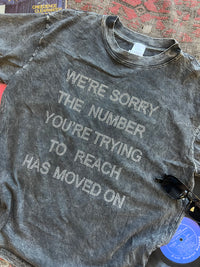 We're Sorry Mineral Wash Graphic Tee