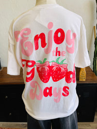 Strawberry Graphic Tee in Cream