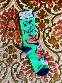 Give Me All The Treats Halloween Socks