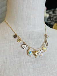 Girly Heart & Fish Charm Necklace