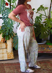 Camo Print Casual Knit Barrel Pants