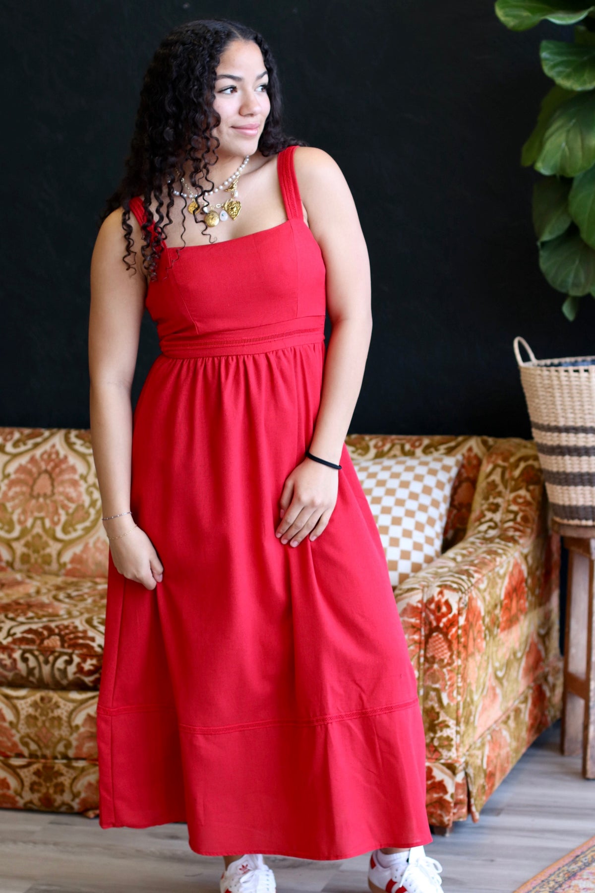 Love Is In The Air Red Midi Dress