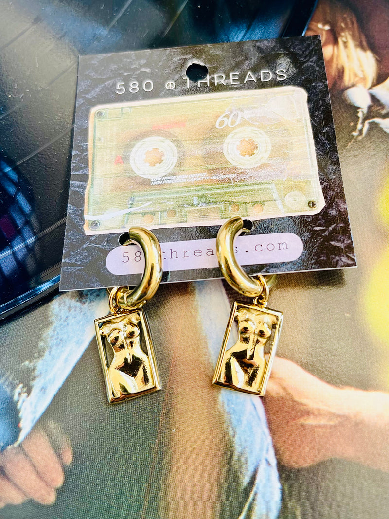 18K Gold Plated Figure Earrings