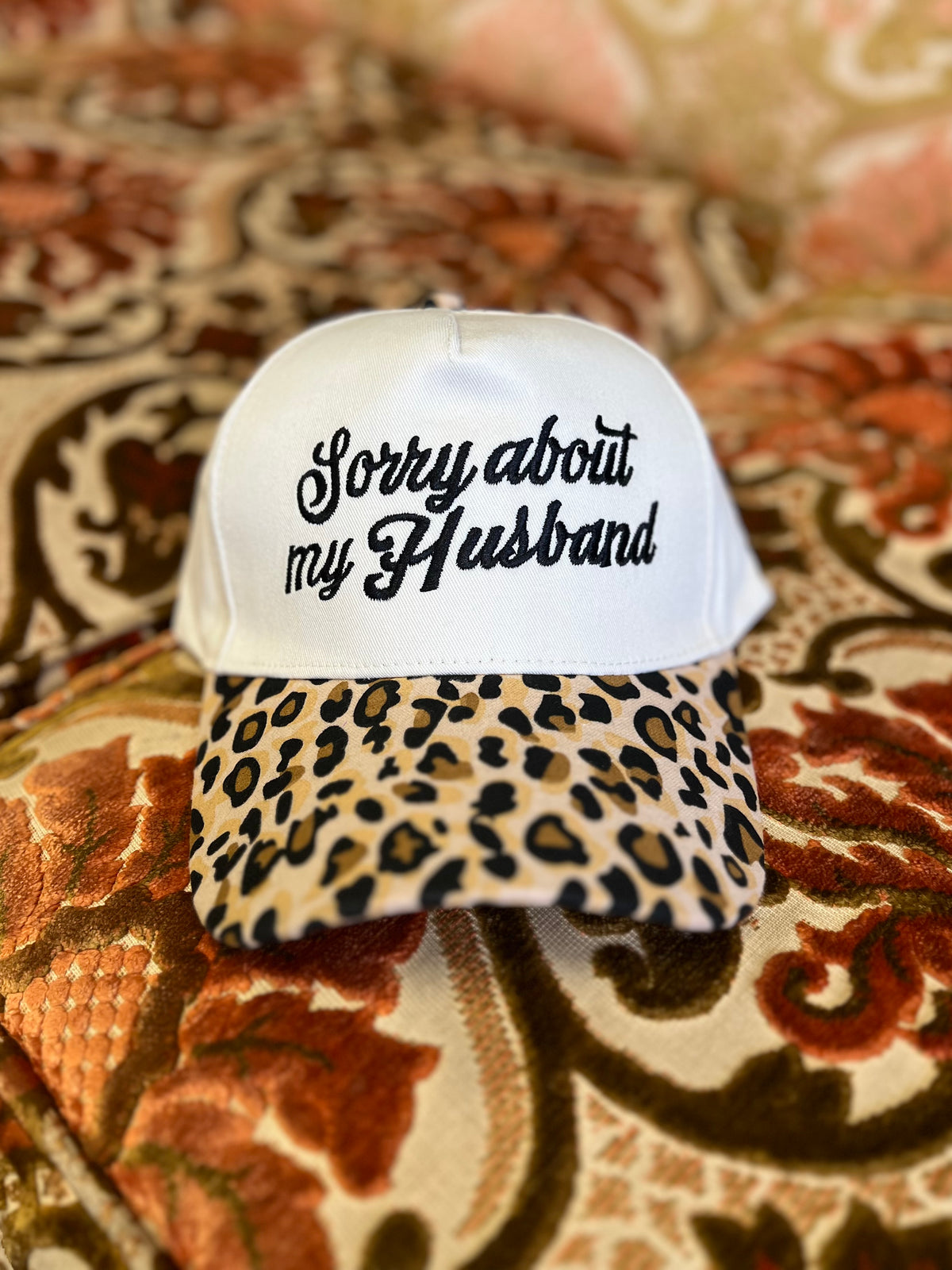 Sorry About My Husband Ball Cap + Leopard