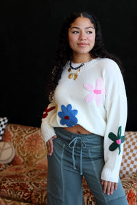 Groovy Flower Knit Sweater