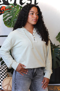 Winnie Washed Henley Top + Oatmeal