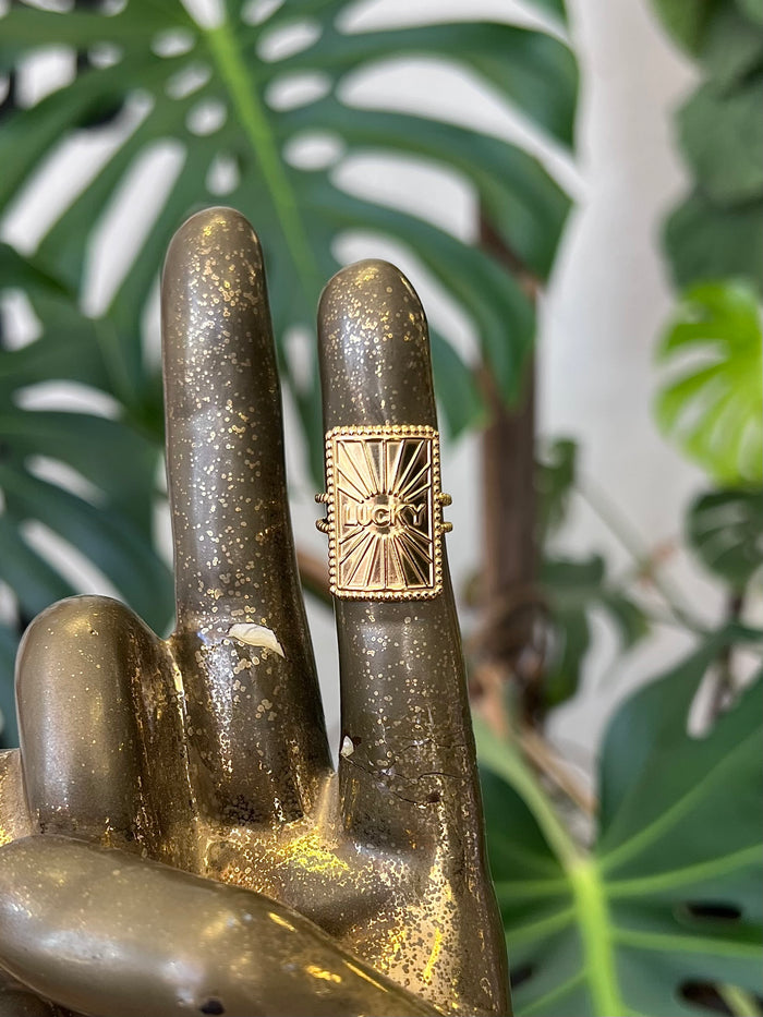 18K Gold Plated Adjustable Lucky Ring