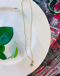 Drop Down Hand 18K GP Stainless Steel Necklace