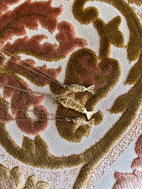 Fish Charm Gold-plated Necklace 5 Fish Scales