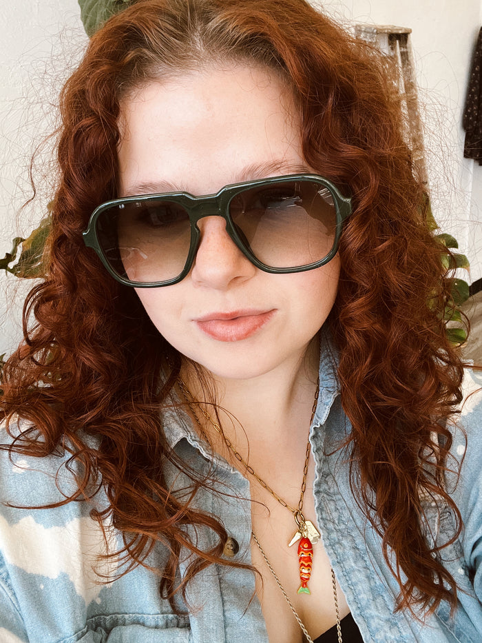 Retro Square Fashion Style Aviator Sunglasses