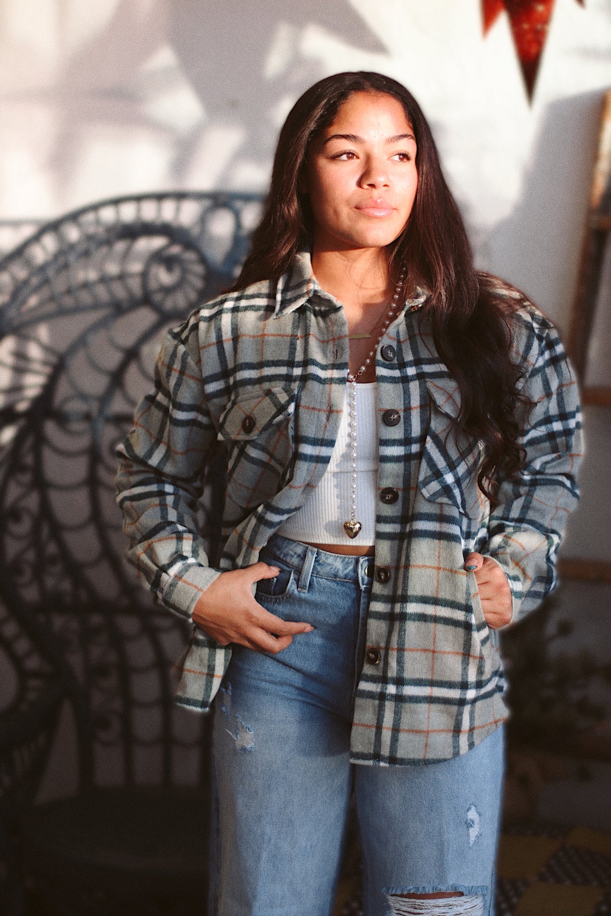 Brushed Plaid Shacket + Green | BF '25