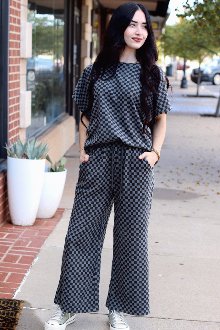 Tatum Cropped Wide Leg Pants + Charcoal