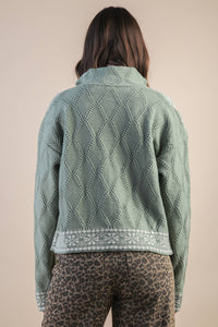 Cozy Mock Neck Zip Up Sweater