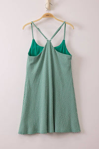 Ava Checkered Knit Active Tennis Dress Green