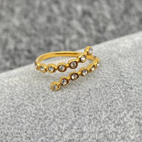 Cubic Zirconia 18K Gold Plated Octopus Ring Clear