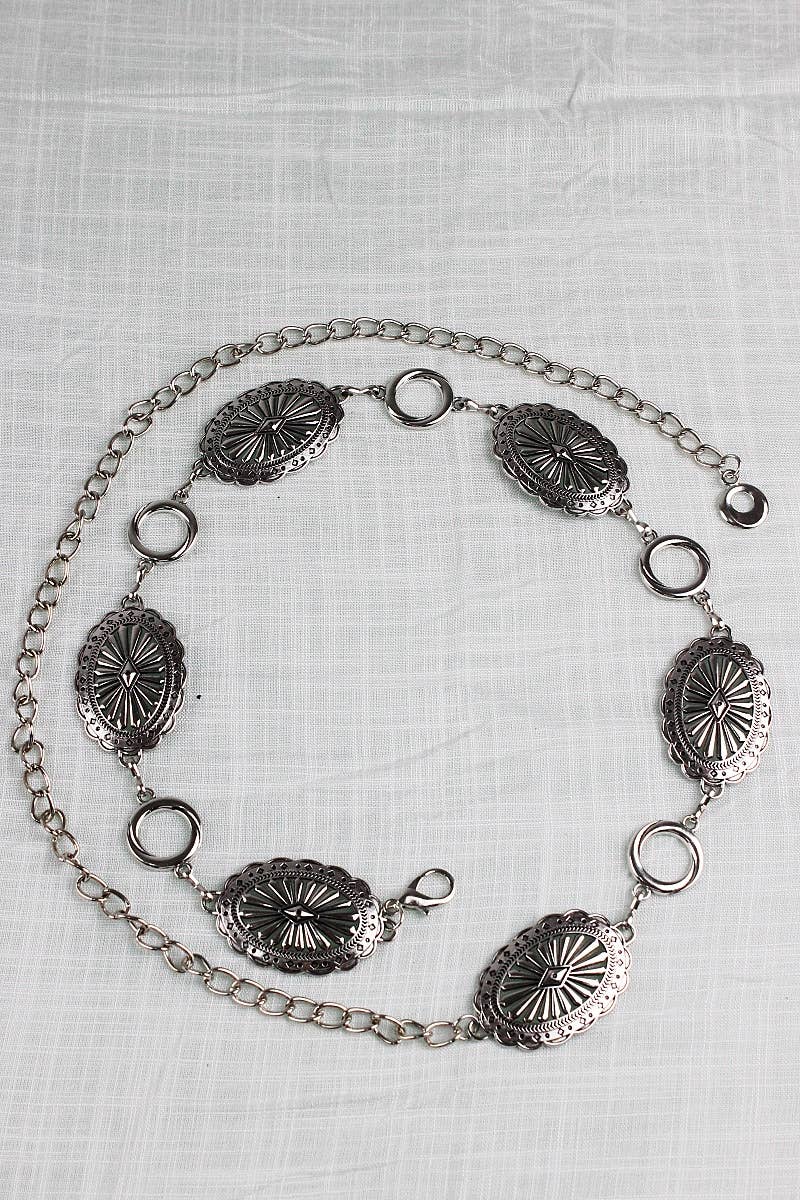 Silver Concho Western Belt