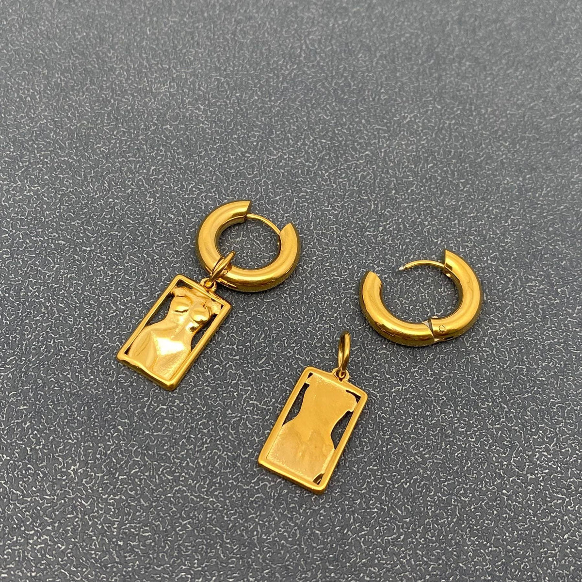 18K Gold Plated Figure Earrings