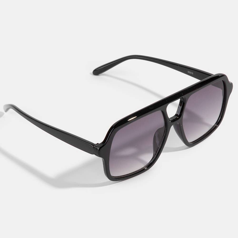 Large Acetate Frame Retro Aviator Sunglasses