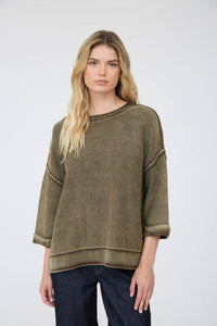 Oversized Ashen Mocha Inverted Seam Sweater
