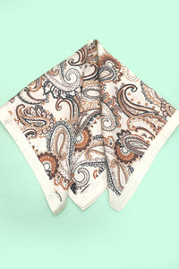 Ivory & Brown Paisley Bandana Scarf