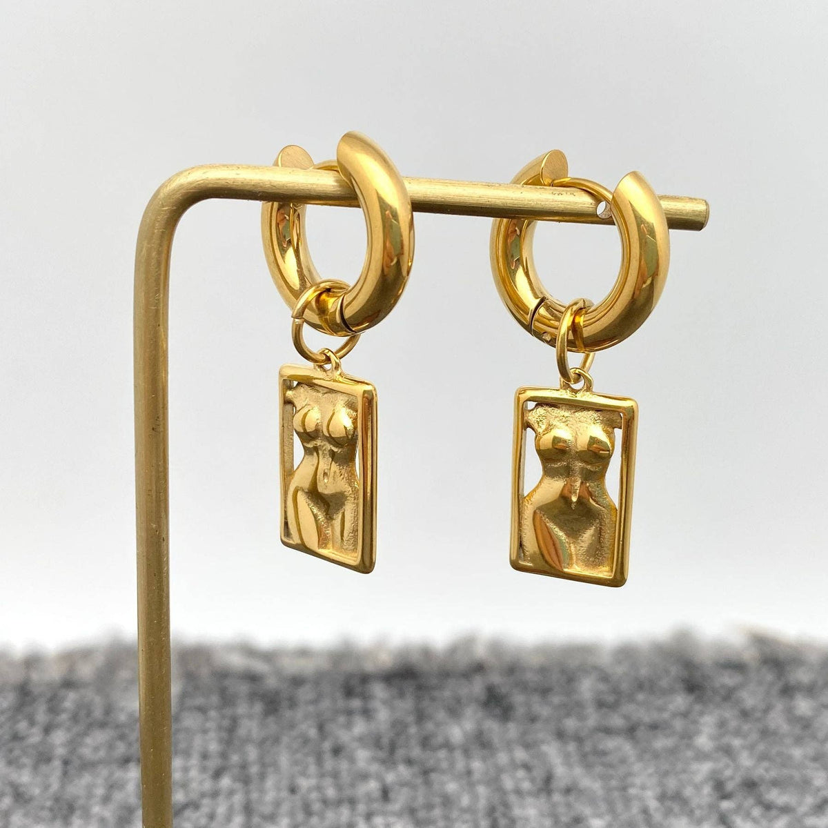 18K Gold Plated Figure Earrings