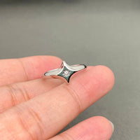 CZ Inlaid Star 18K Gold Plated Ring Silver