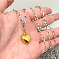 18K Gold Plated Heart Steel Necklace