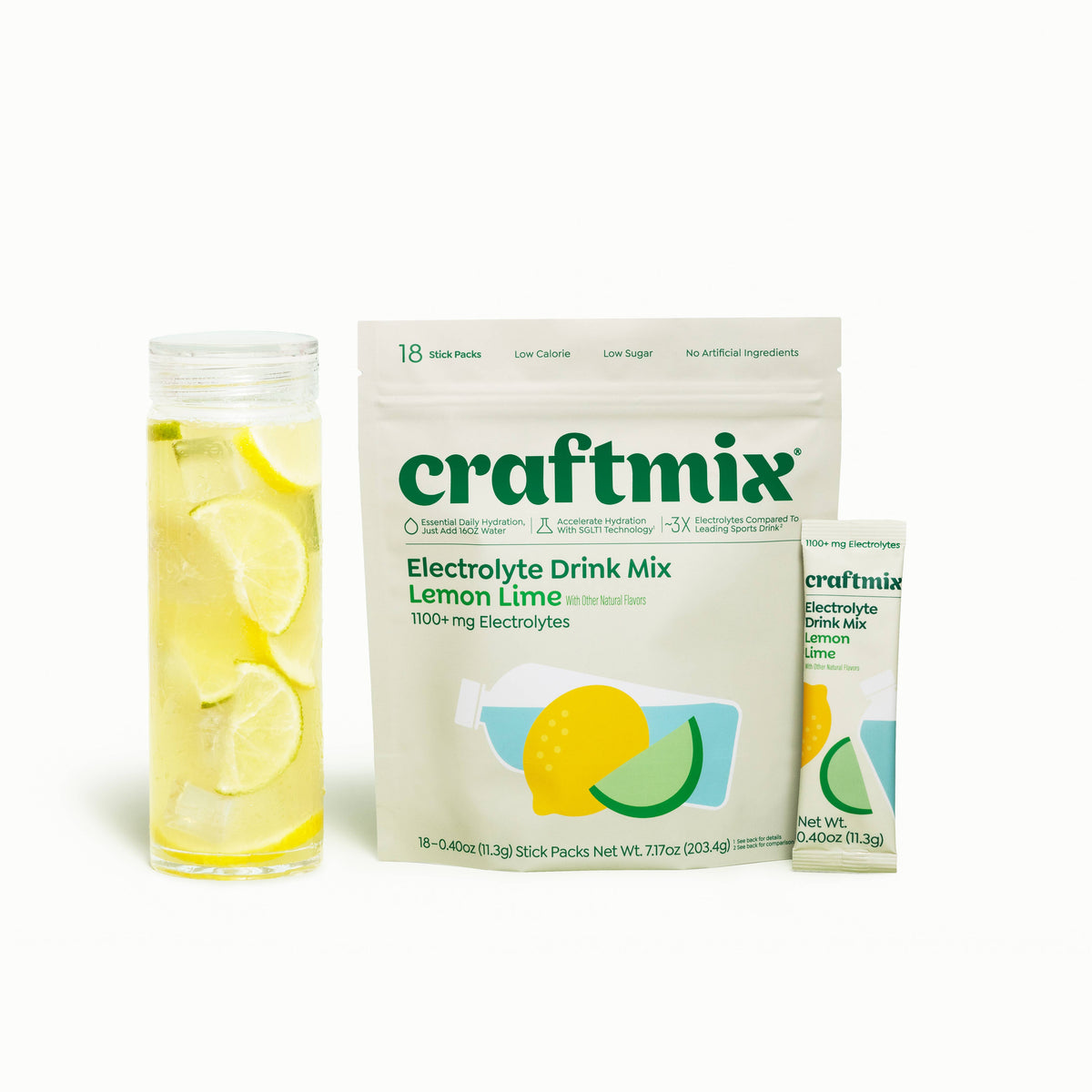 Lemon Lime Hydration Electrolyte Drink Mix - 18 Pack