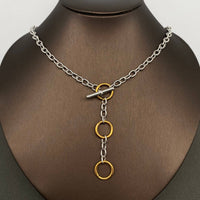 Two Tone 18K GP S.Steel Buckle Necklace