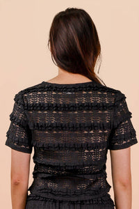 Prairie Grunge Black Lace Top