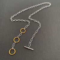Two Tone 18K GP S.Steel Buckle Necklace