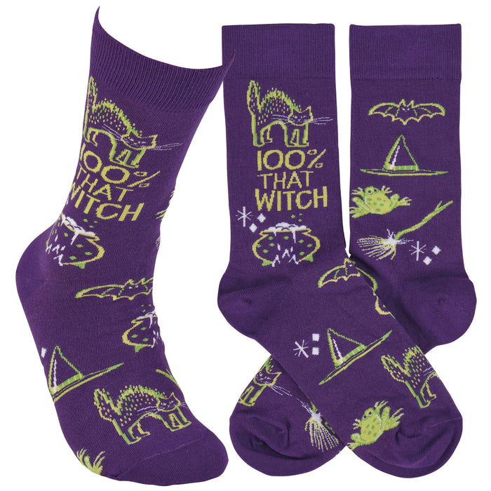 100% That Witch Halloween Socks