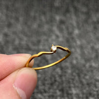 Dainty 18K Gold Plated Wavy Ring size 9