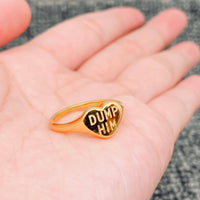 DUMP HIM 18K GP Heart Ring