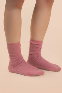 Ribbed mock socks: OLIVE