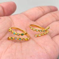 Cubic Zirconia 18K Gold Plated Octopus Ring Clear