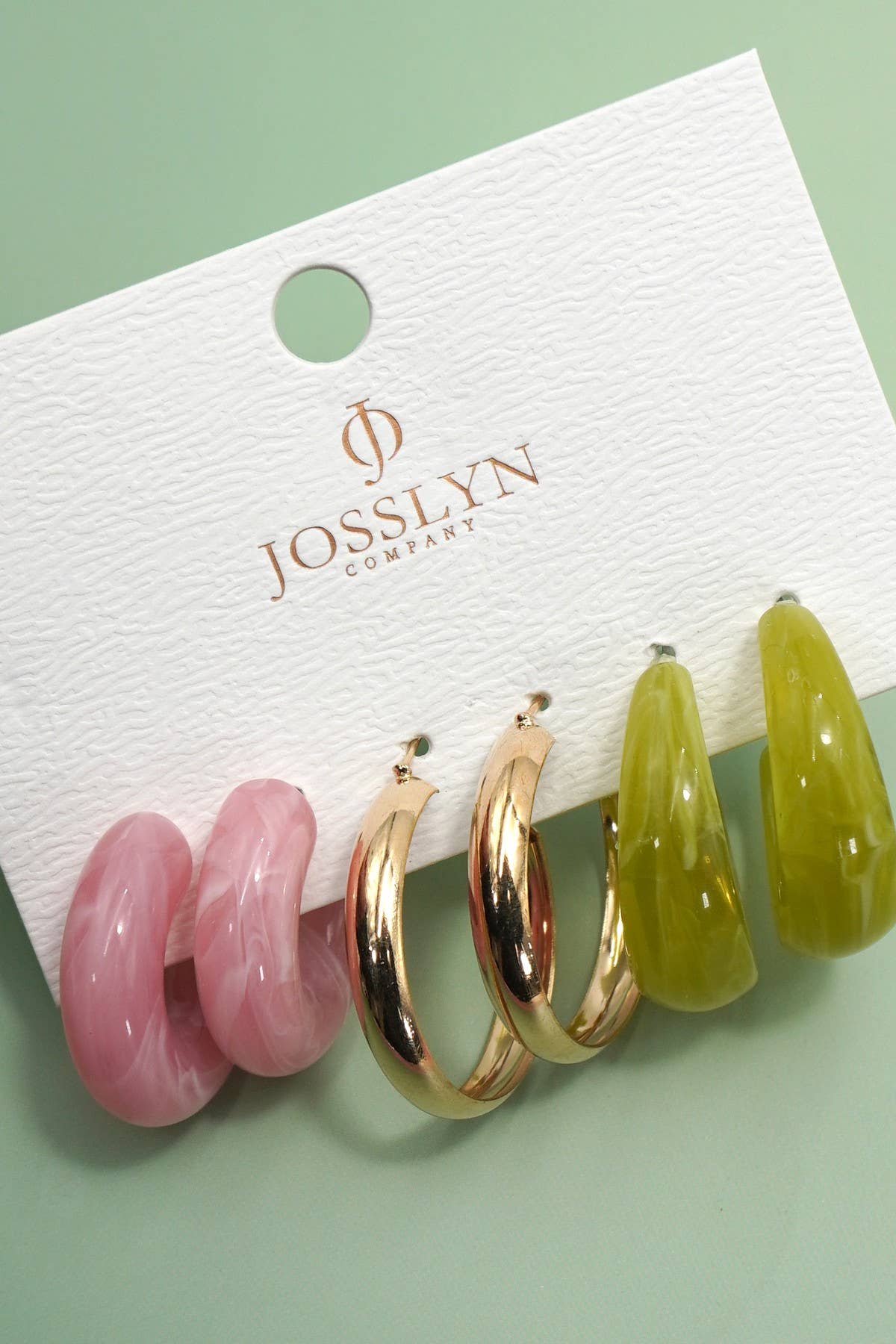 Green & Pink Trio Earring Set