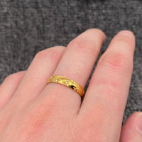 Inlaid Stars 18K Gold Plated Band Ring