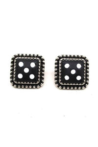 DICE POST EARRINGS: Red