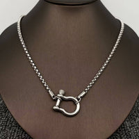 Horseshoe Buckle Necklace in Silver