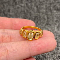 5 Zircons 18K Gold Plated Ring in Gold