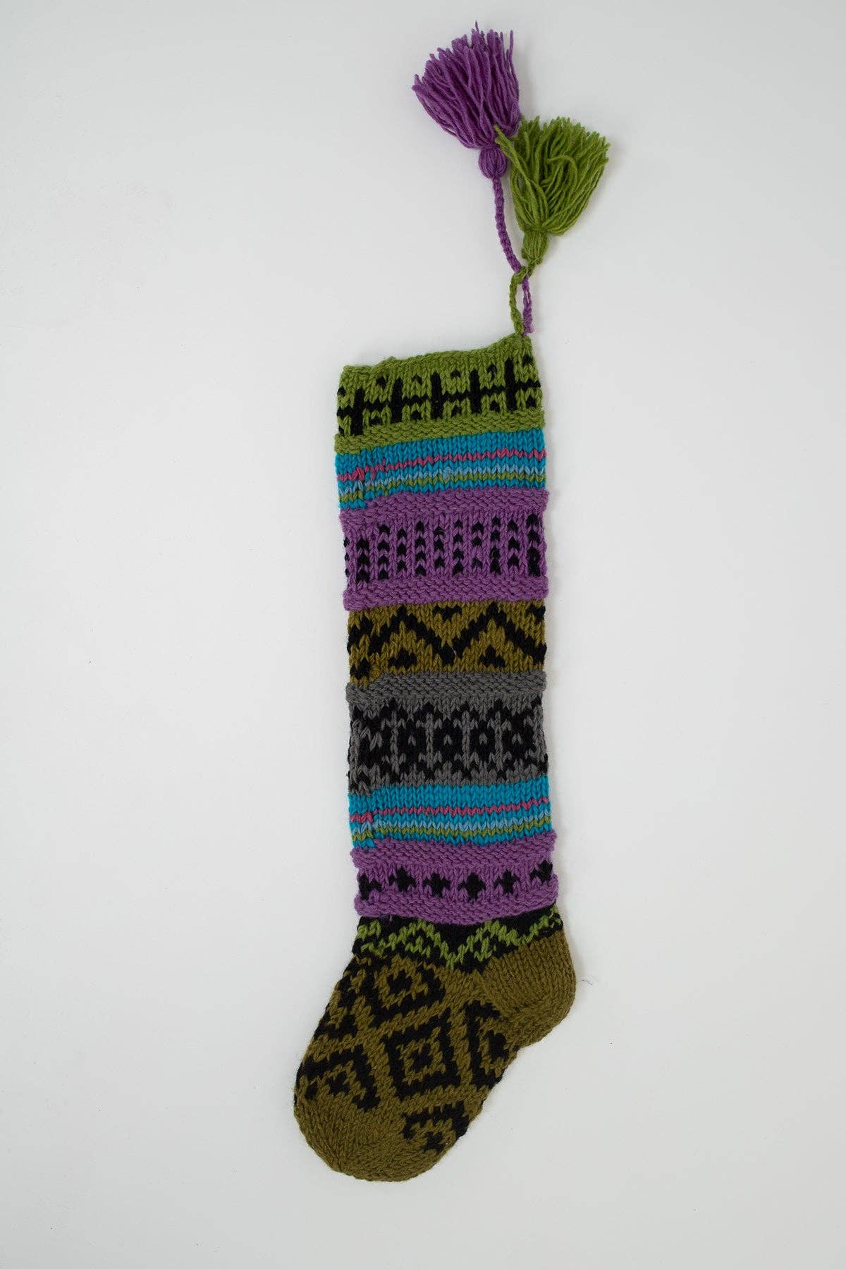 Pure Wool Handcrafted Diamond Stocking