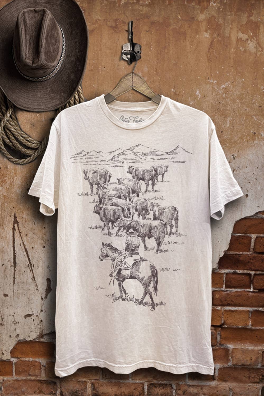 Ranch Life Off White Mineral Wash Graphic Tee