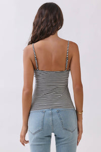 Meredith Navy Striped Spaghetti Strap Top