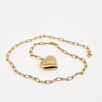 18K Gold Plated Paper Clip Heart Necklace