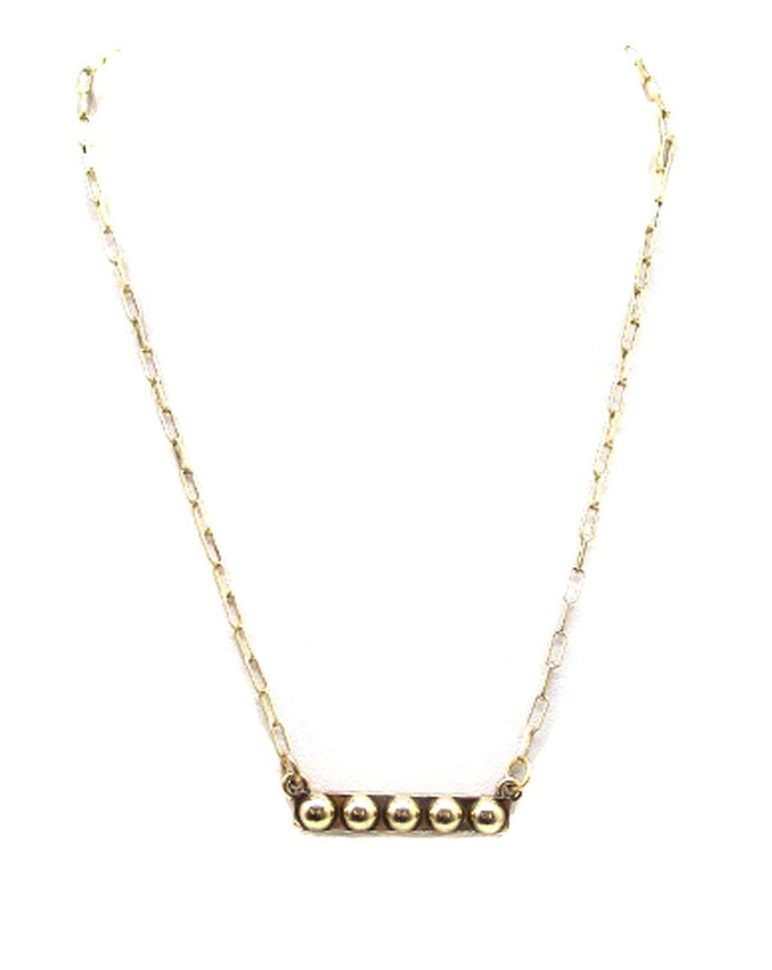 Western Bubble Bar Necklace: Silver