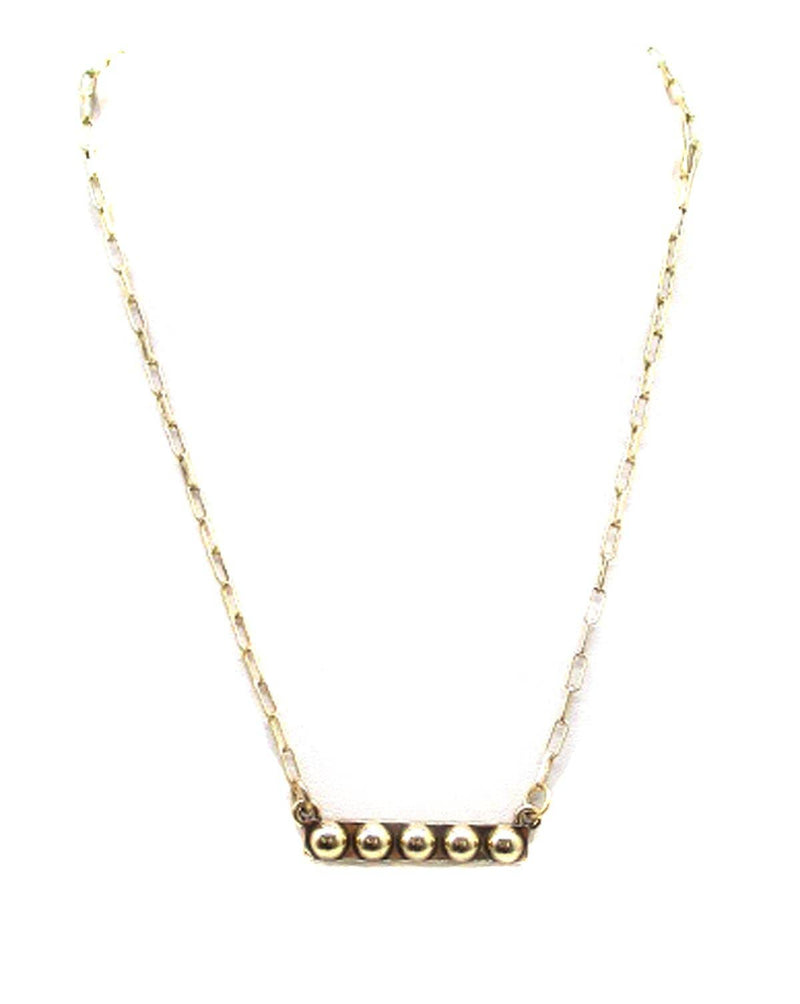 Western Bubble Bar Necklace: Silver